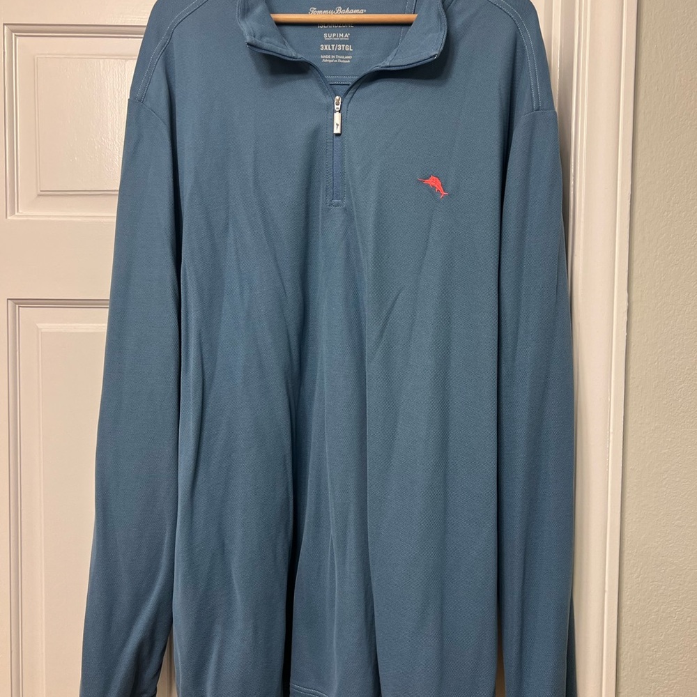 Tommy Bahama Island Zone Supima Men's Blue Half-Zip Sweater 3XLT